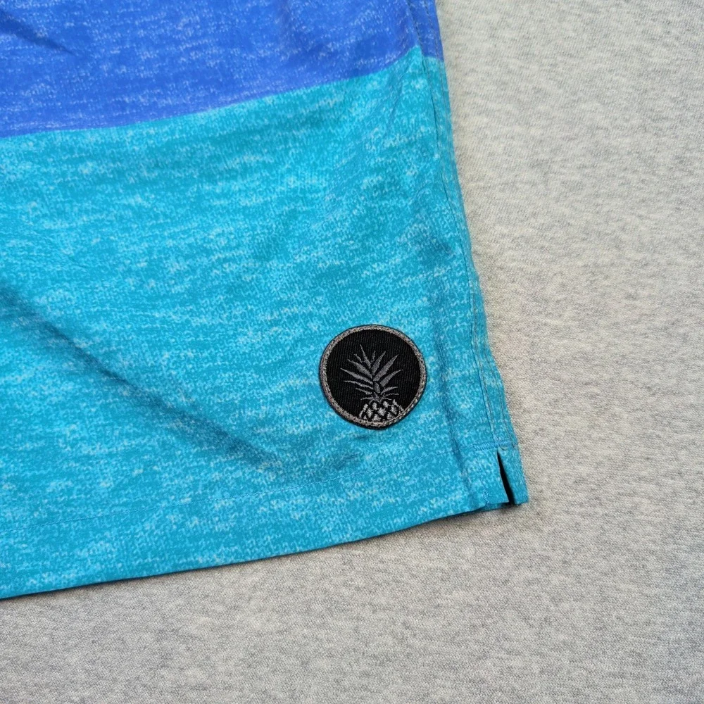 Chubbies Mens XL Colorblock Swim Trunks Grey Blue Turquoise 7 Inch Inseam Shorts